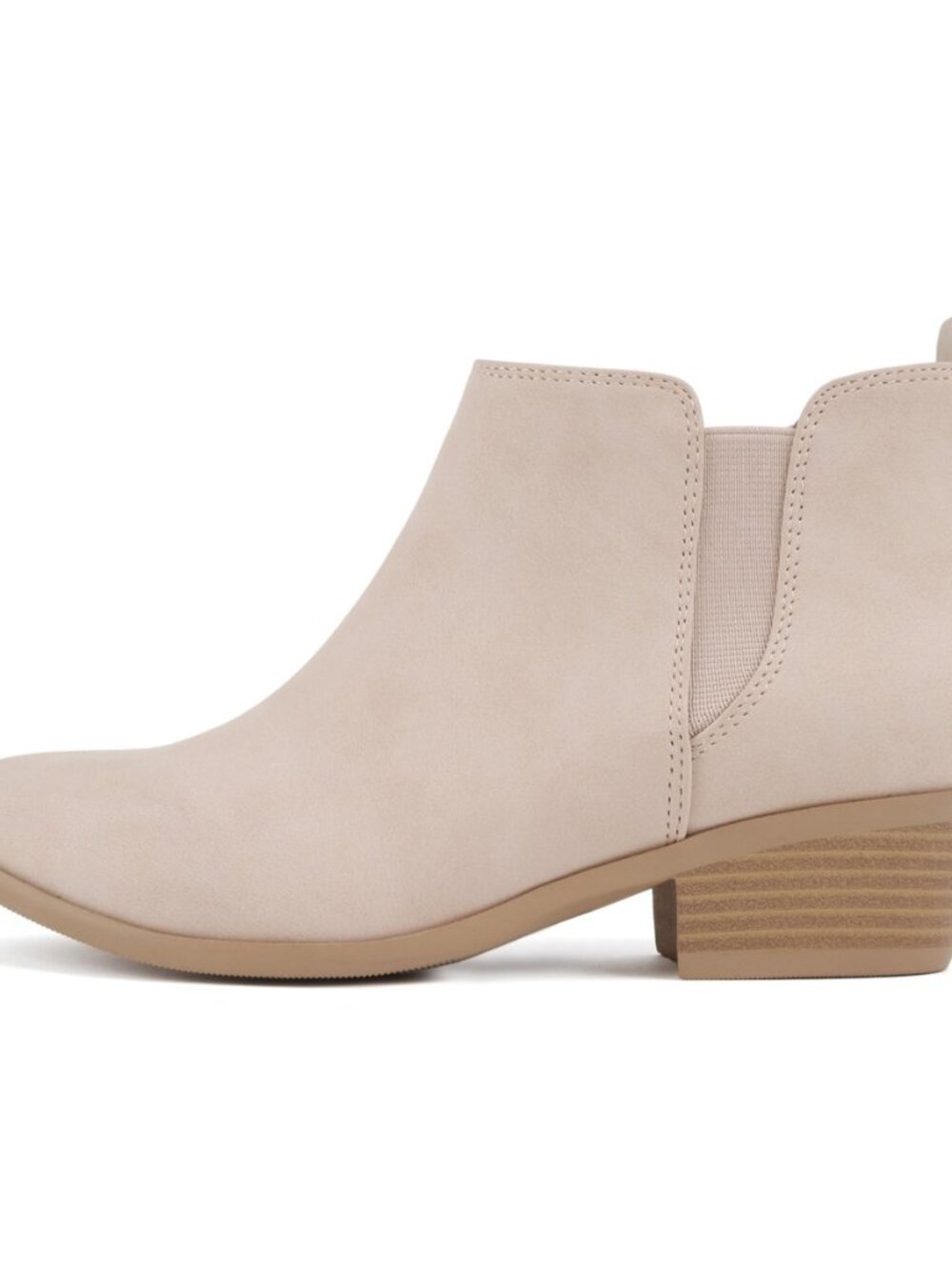 Charmer ~ Women Pointed Toe Elastic Gore Low Heel Ankle Bootie with Zipper